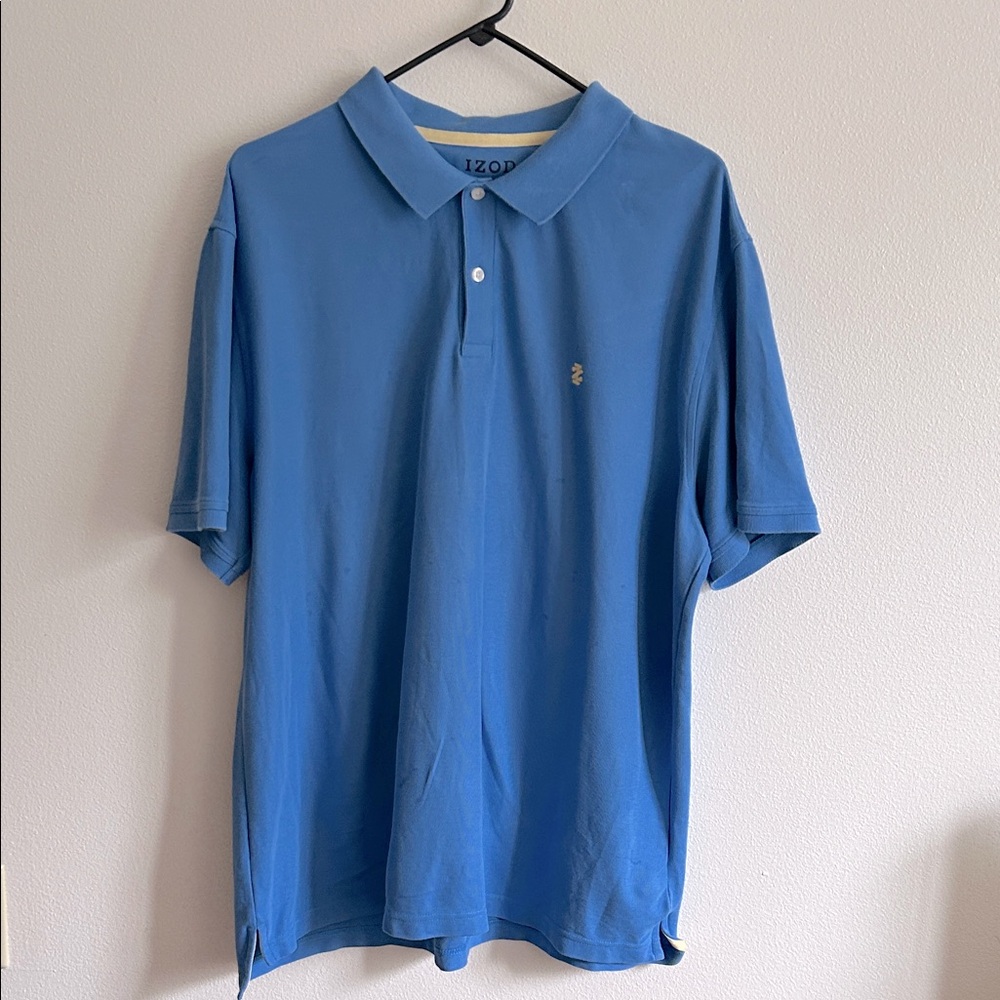 IZOD Men's Advance Performance Classic Blue Natural Stretch Logo Polo Shirt XXL